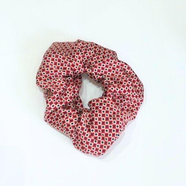 chouchou en soie imprimée carreaux 70's largeur moyenne